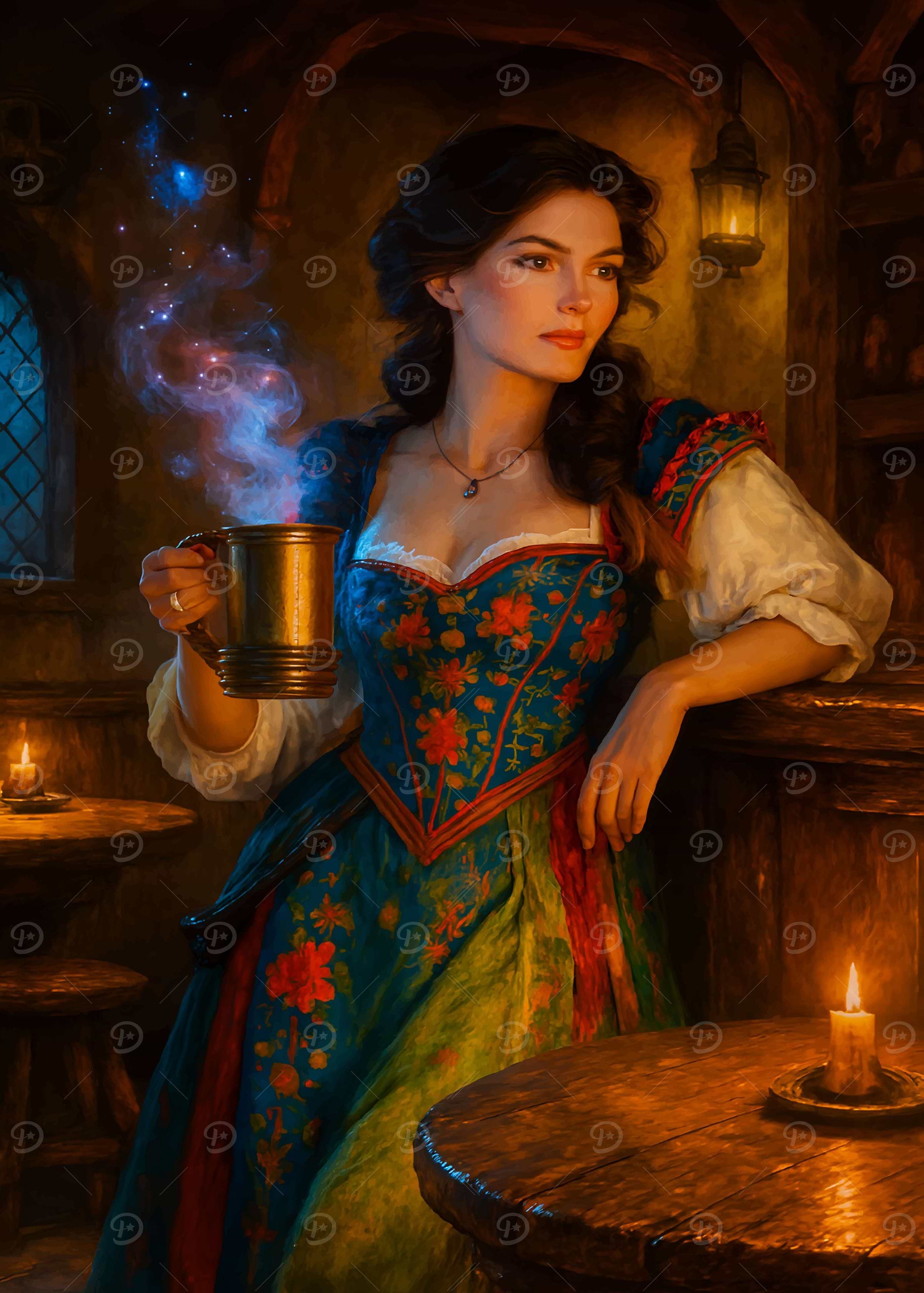 Medieval Woman with Magical Brew
