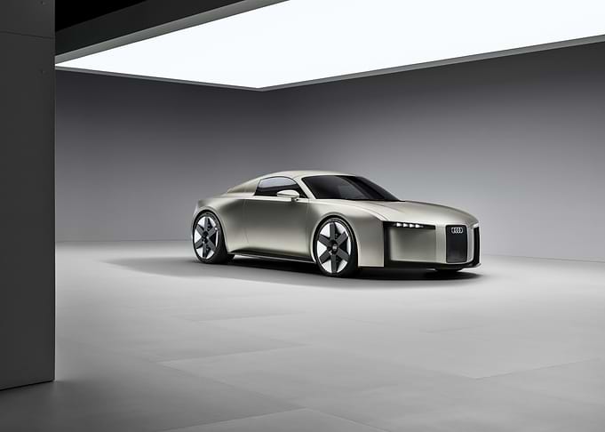 Silver Audi Concept Car in Studio