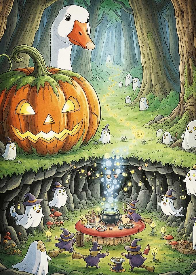 Halloween Goose Ghostly Gathering