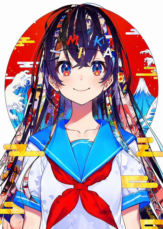 Anime Girl in School Uniform Portrait