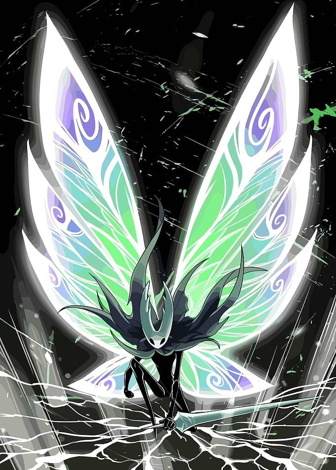 Hollow Knight with Butterfly Wings
