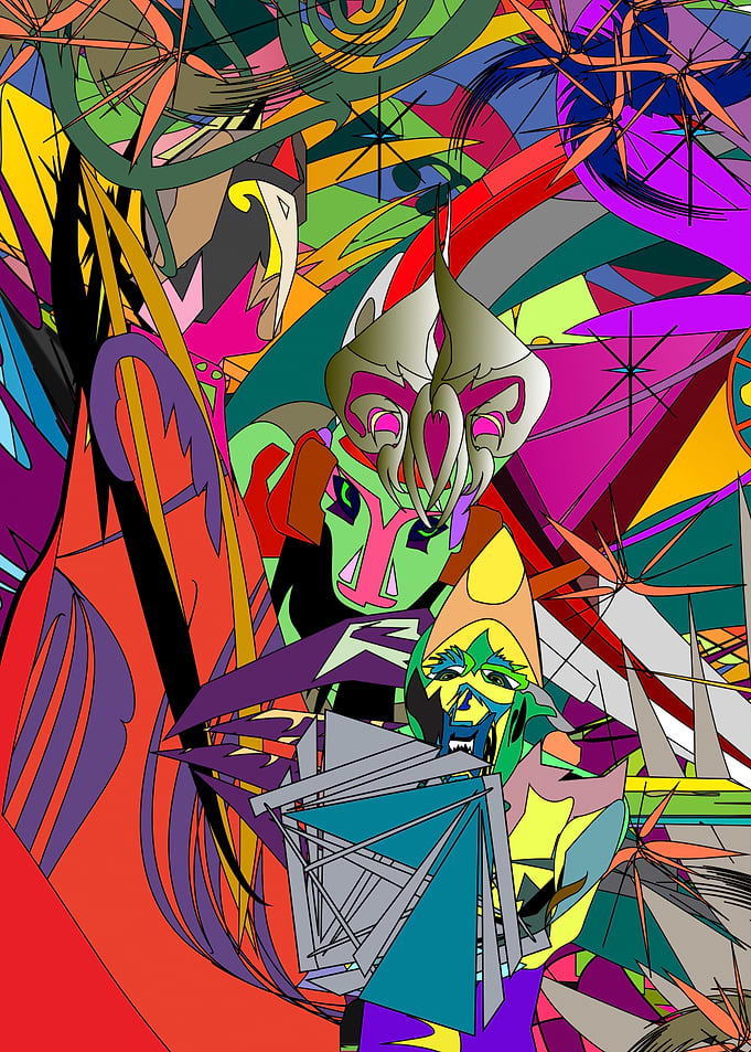 Colorful Abstract Digital Art Composition
