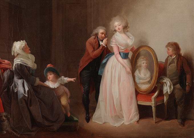 Elegant 18th Century Family Portrait Painting