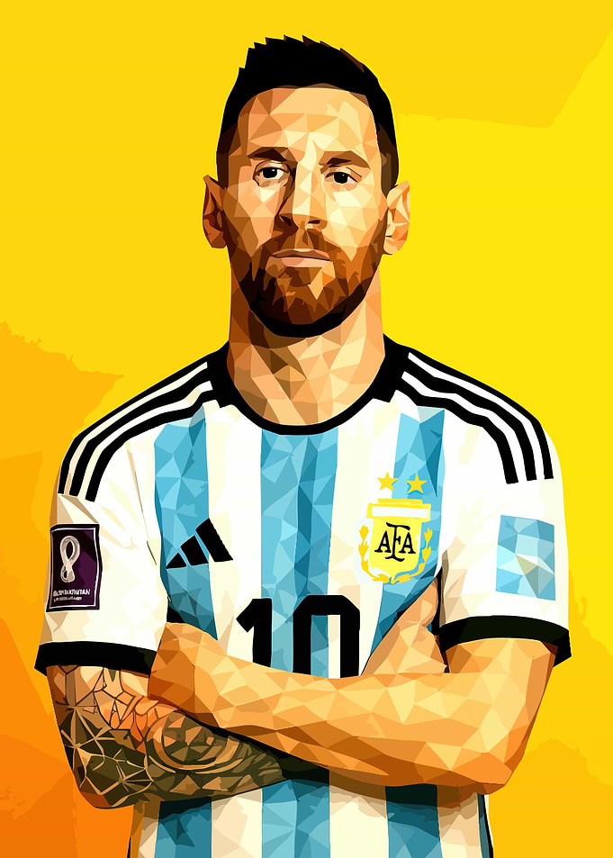 Lionel Messi Polygon Art Portrait