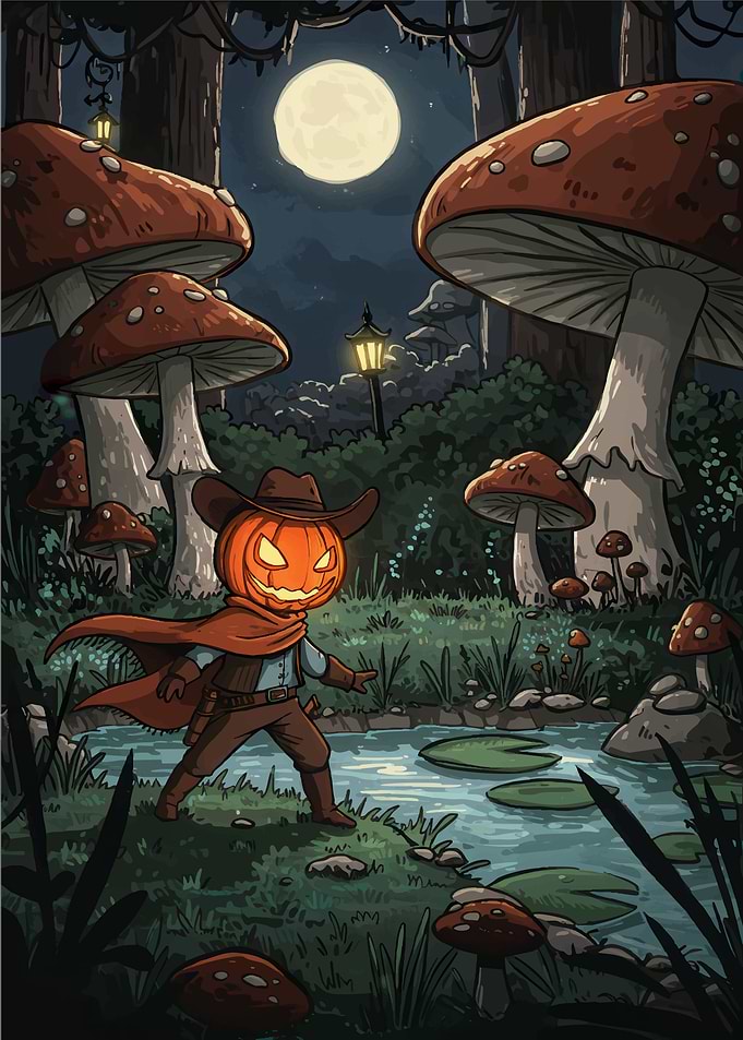 Pumpkin-headed Cowboy