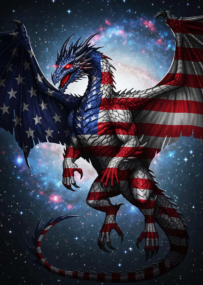 American Flag Dragon Space