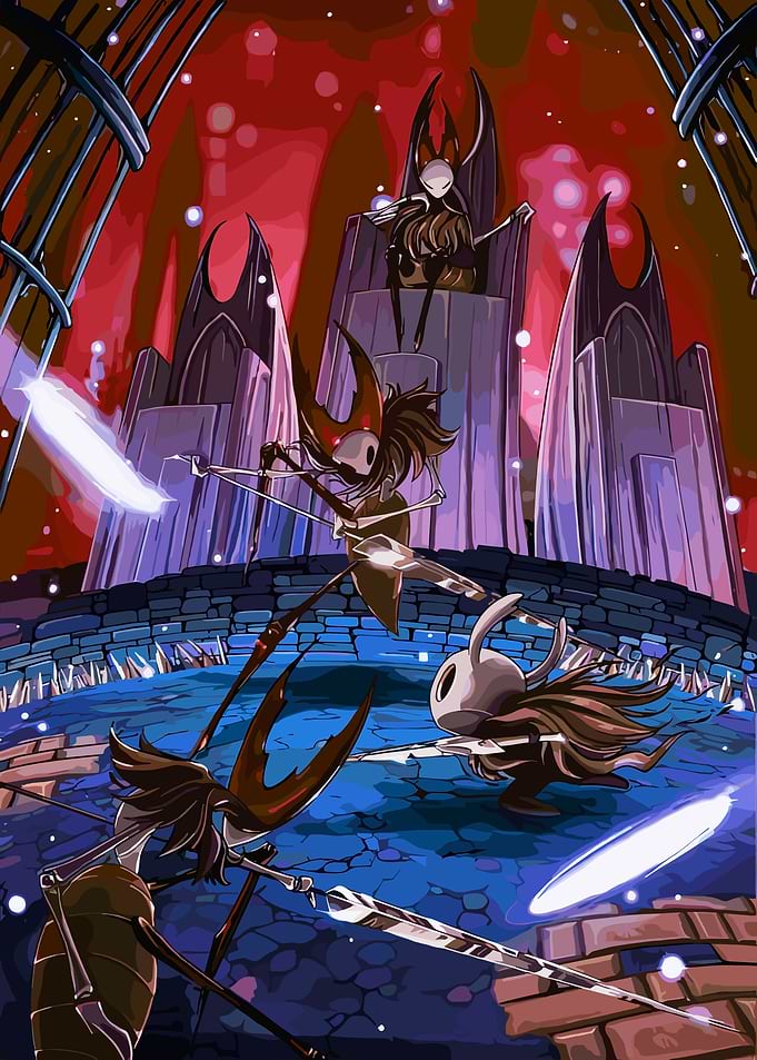 Hollow Knight Battle Scene Illustration