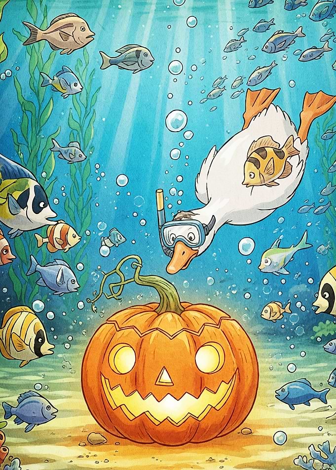 Halloween Duck Fish Pumpkin