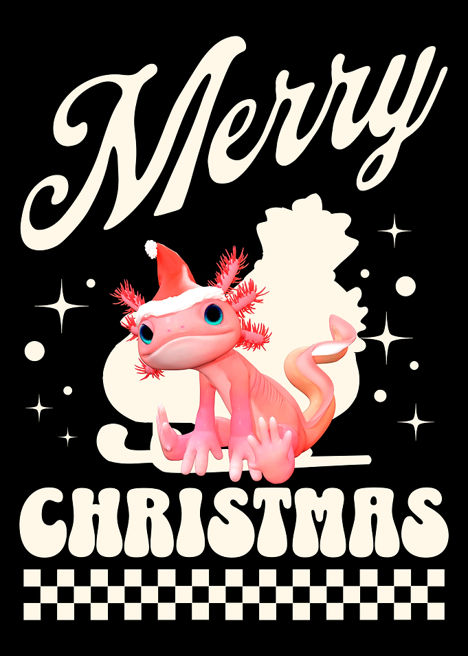 Merry Christmas Axolotl Holiday Card