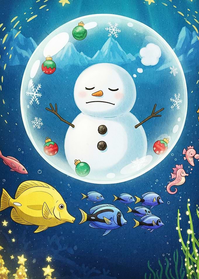 Underwater Snowman Bubble Fish