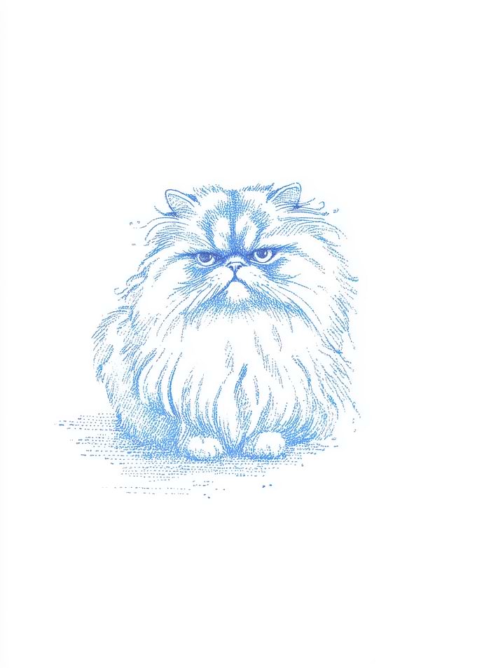 Blue Persian Cat Illustration