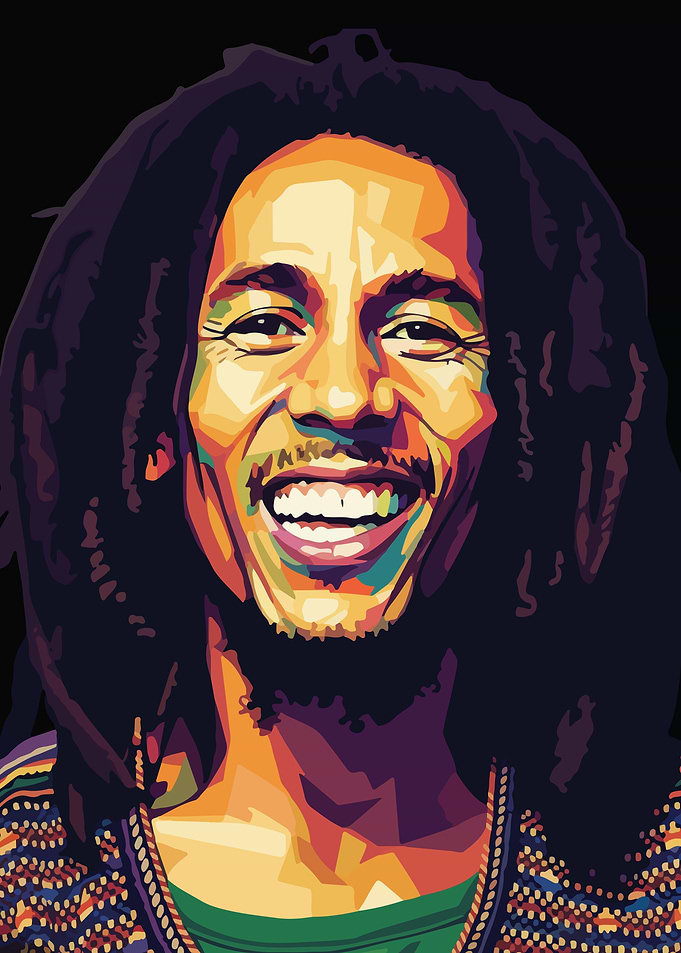 Bob Marley Colorful Portrait