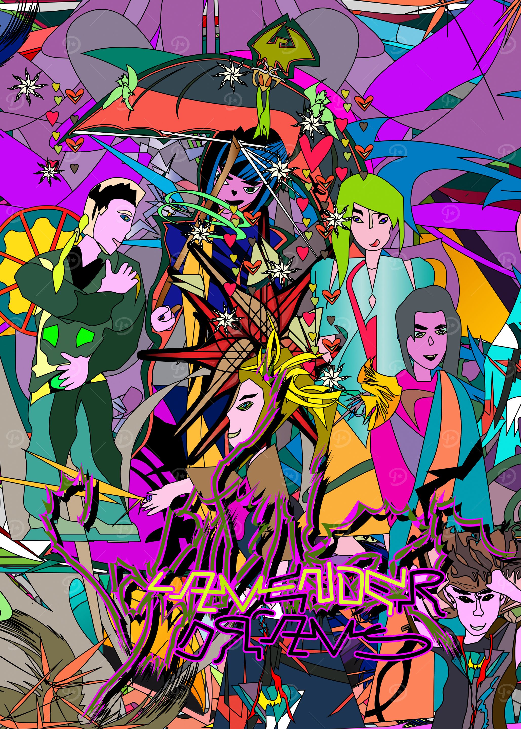 Colorful Abstract People Illustration