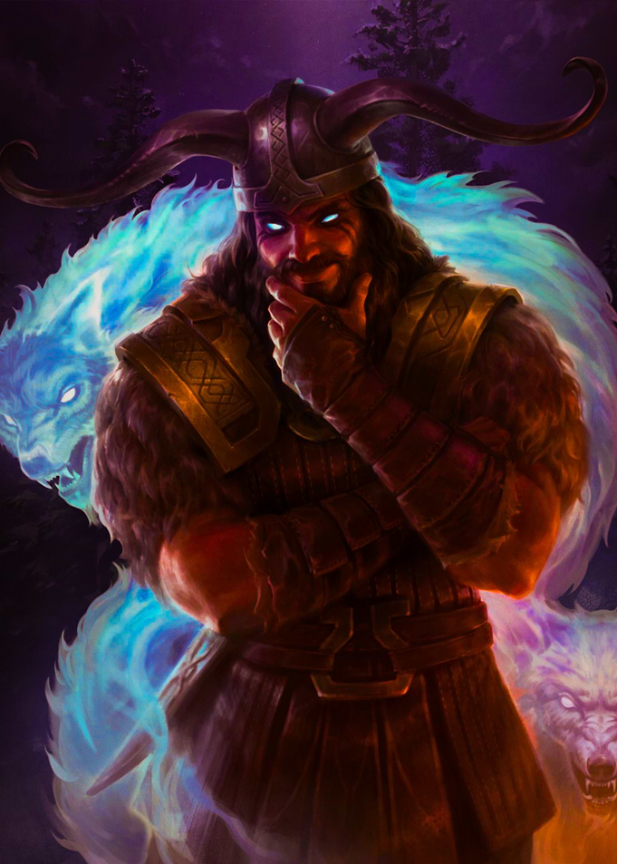 Viking Warrior with Spectral Wolves