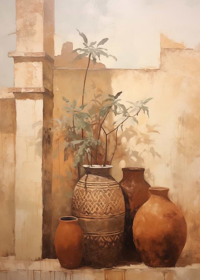 Vintage Vases and Plant