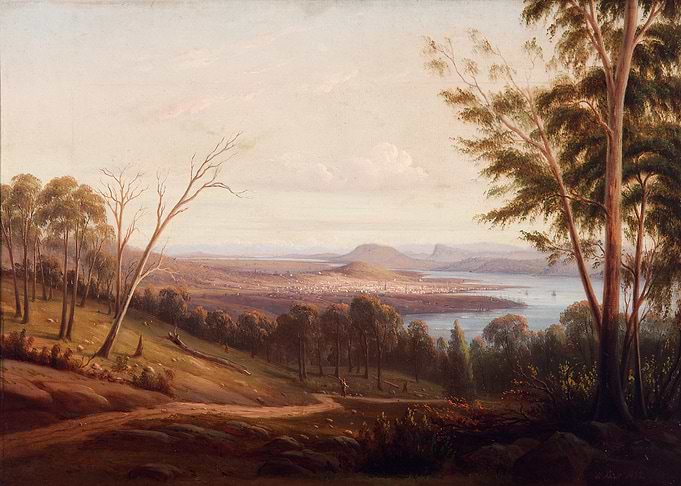 Hobart Town with Mount Wellington painting