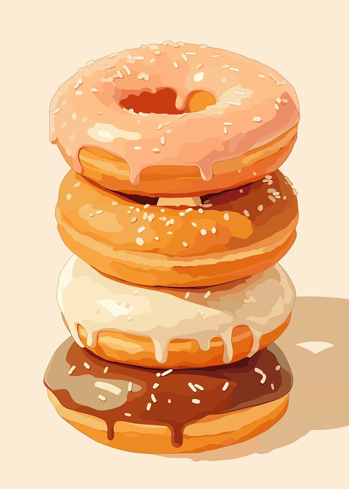 Stack of Glazed Donuts Illustration