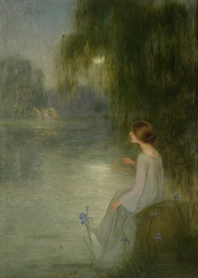 Girl by the Water Painting