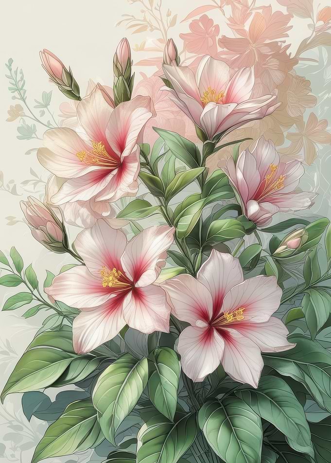 Elegant Pink Hibiscus Floral Arrangement
