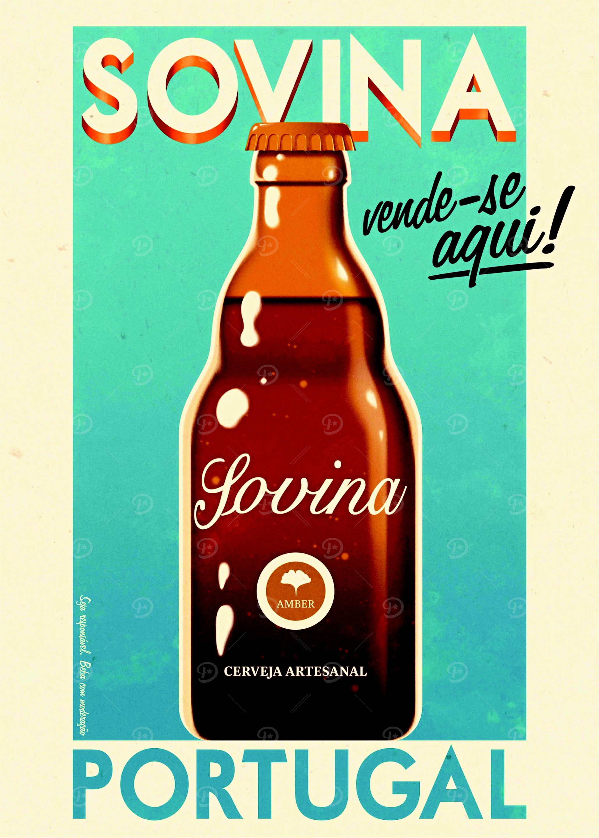 Sovina Beer Portugal Vintage Poster