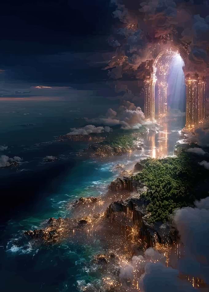 Fantasy Landscape with Golden Gate
