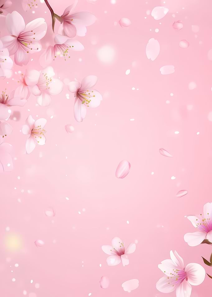 Pink Cherry Blossoms Falling