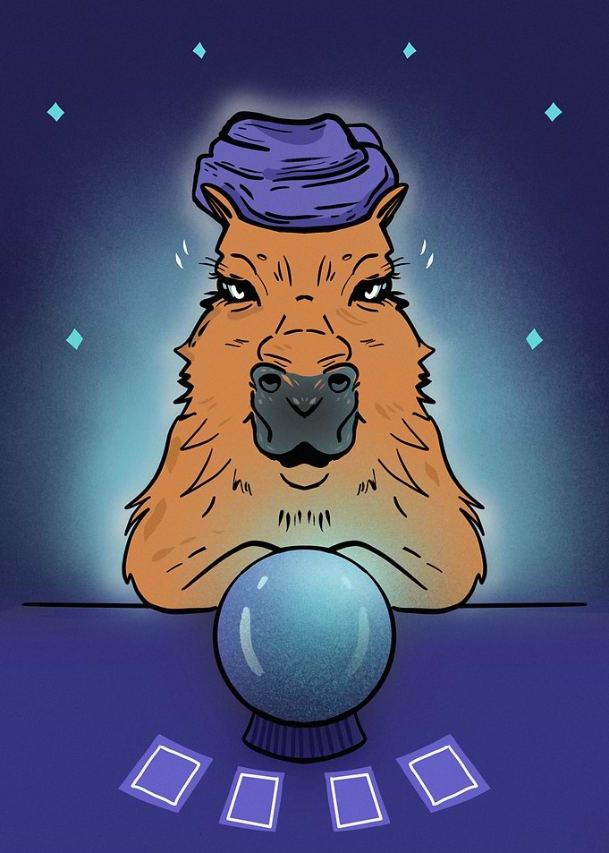 Capybara Fortune Teller with Crystal Ball