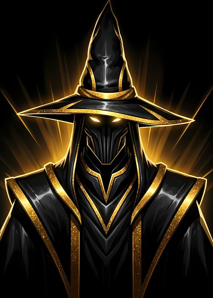 Black and Gold Wizard Portrait