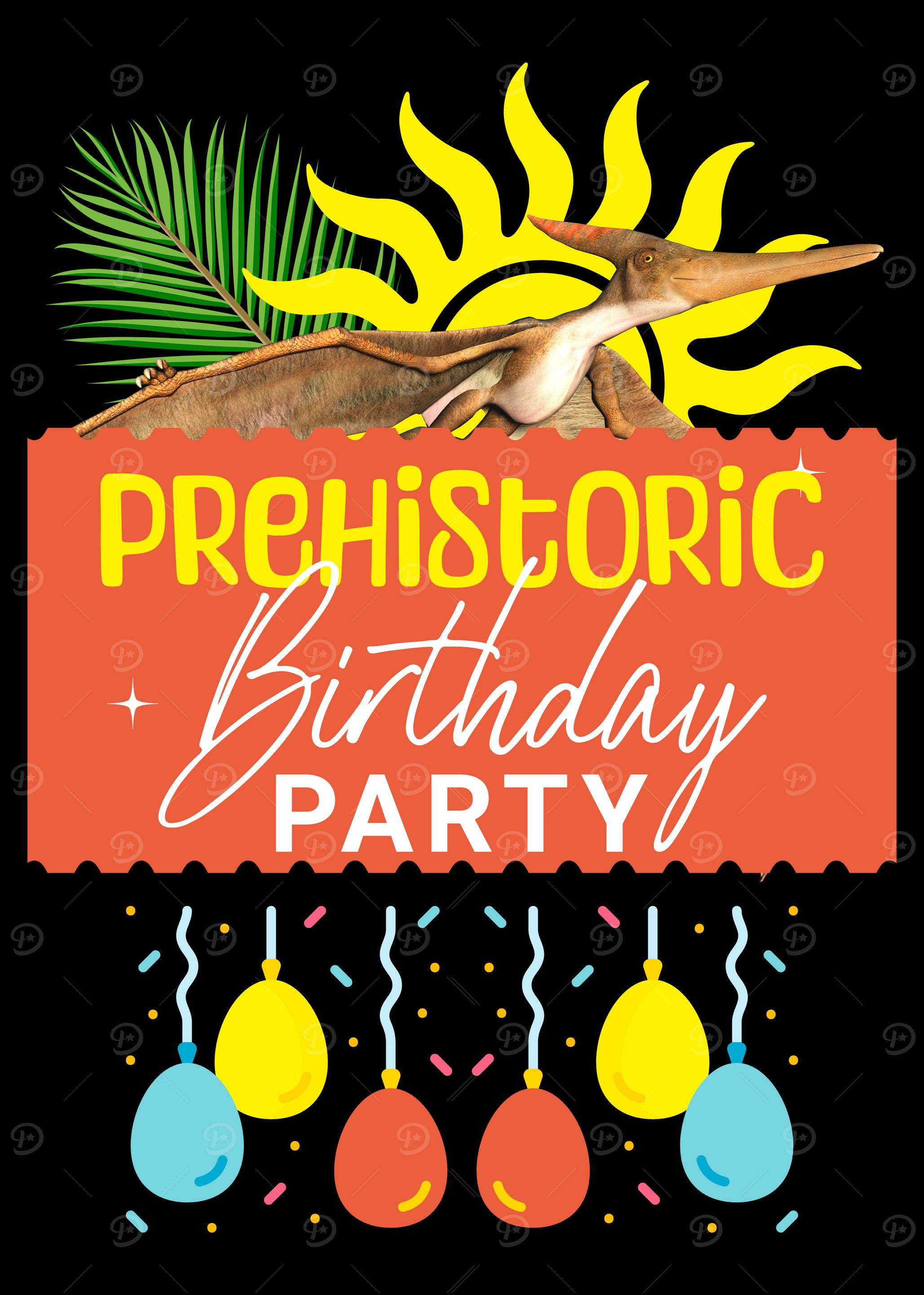 Prehistoric Birthday Party Invitation Design