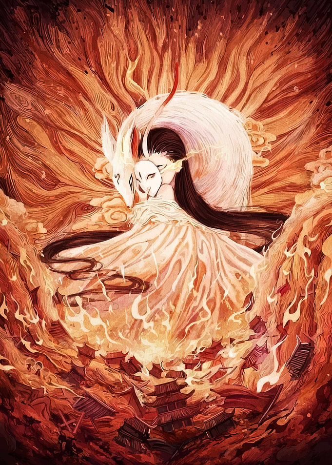 Fox Spirit and Masked Woman