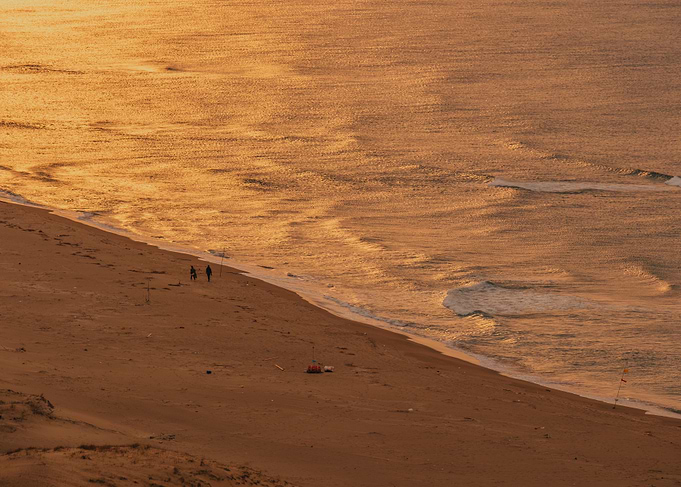Beach Walk at Sunset in Tottori, Japan