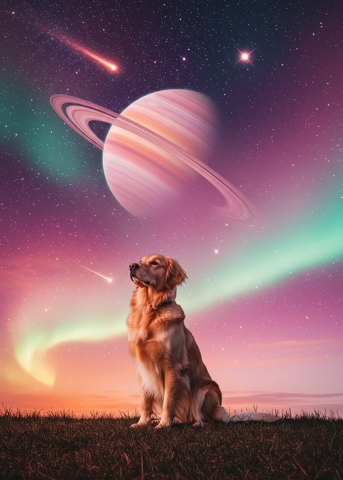 Golden Retriever in Space