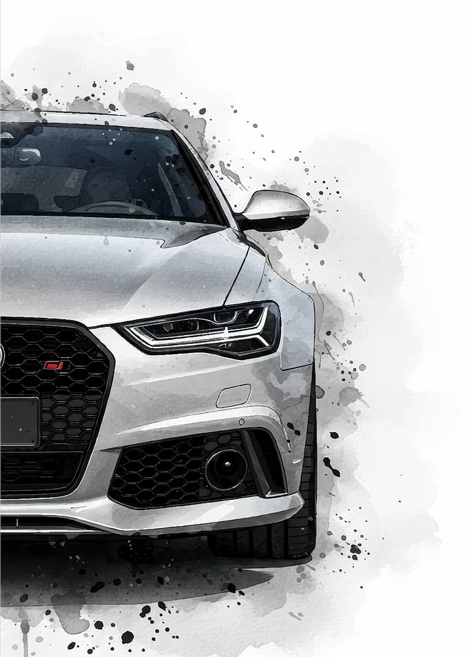 Audi RS6 Avant Watercolor Art