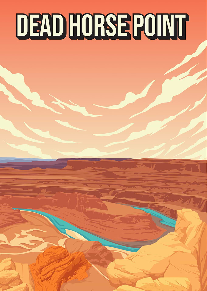 Dead Horse Point State Park Vintage Travel Poster