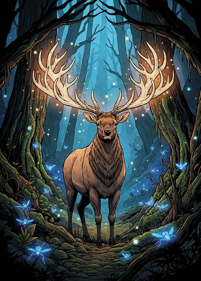Majestic Deer Enchanted Forest