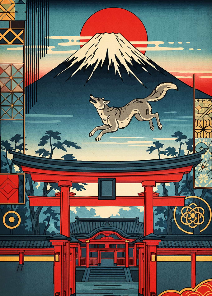 Japanese Landscape Wolf Torii Gate