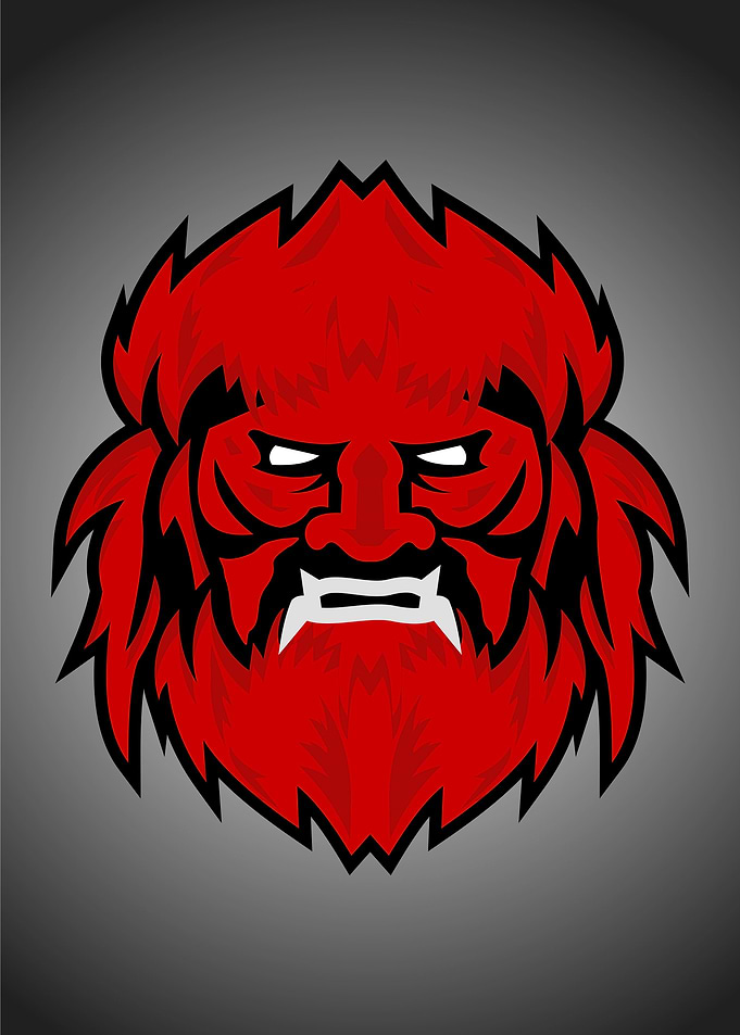 Red Oni Mask Mascot Logo