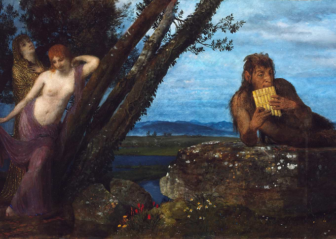 Pan and the Nymphs painting
