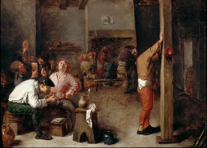 Old Tavern Scene Painting