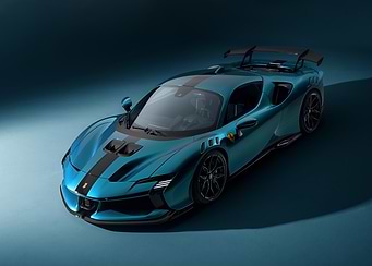 Teal Ferrari with Black Stripe