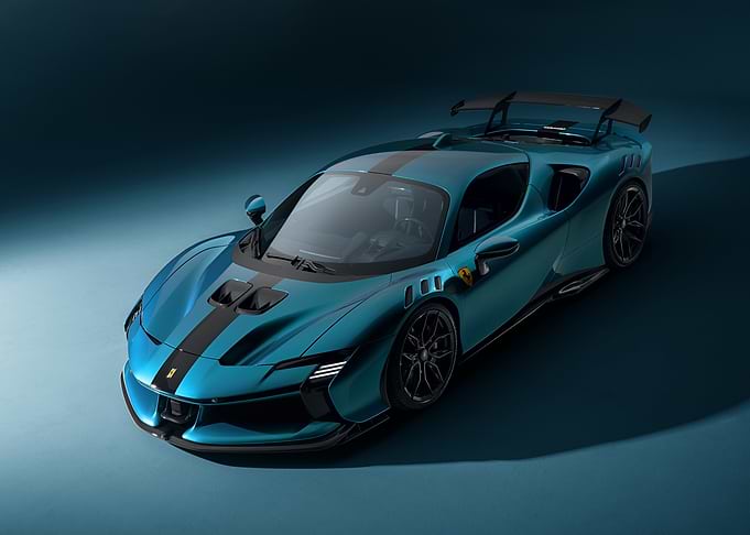 Teal Ferrari with Black Stripe