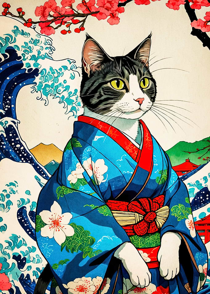 Cat Kimono Japanese