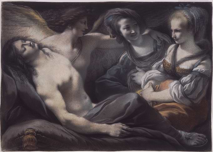 Sleeping Man with Angel and Women