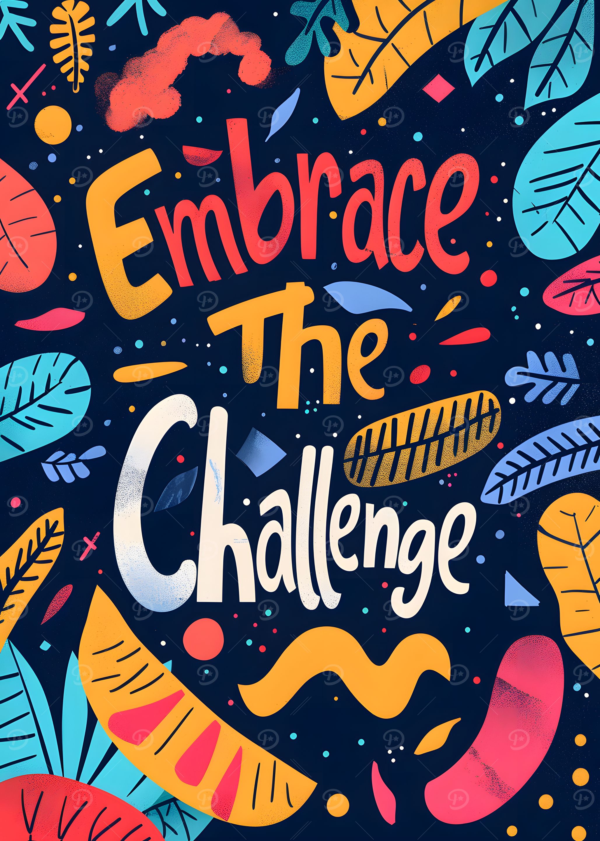 Embrace The Challenge Colorful Art