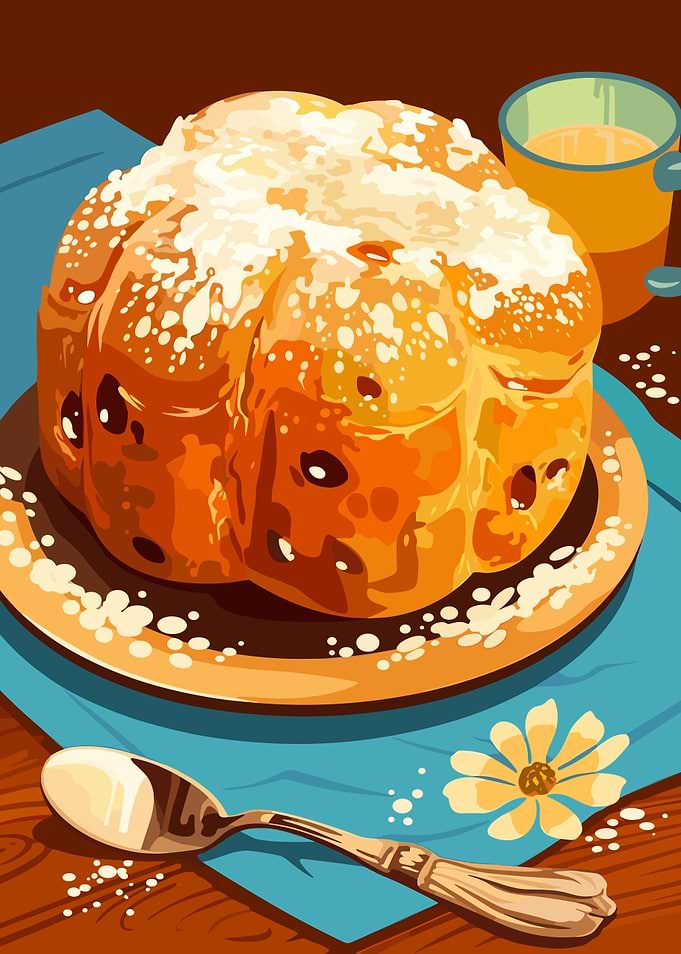 Sweet Bread with Powdered Sugar