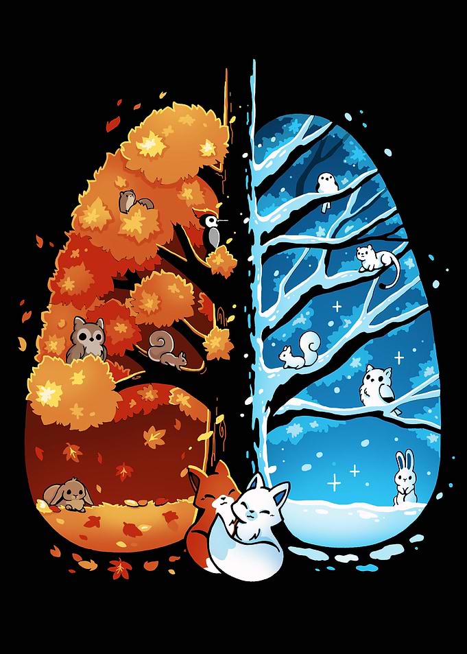 Autumn and Winter Lungs Illustration