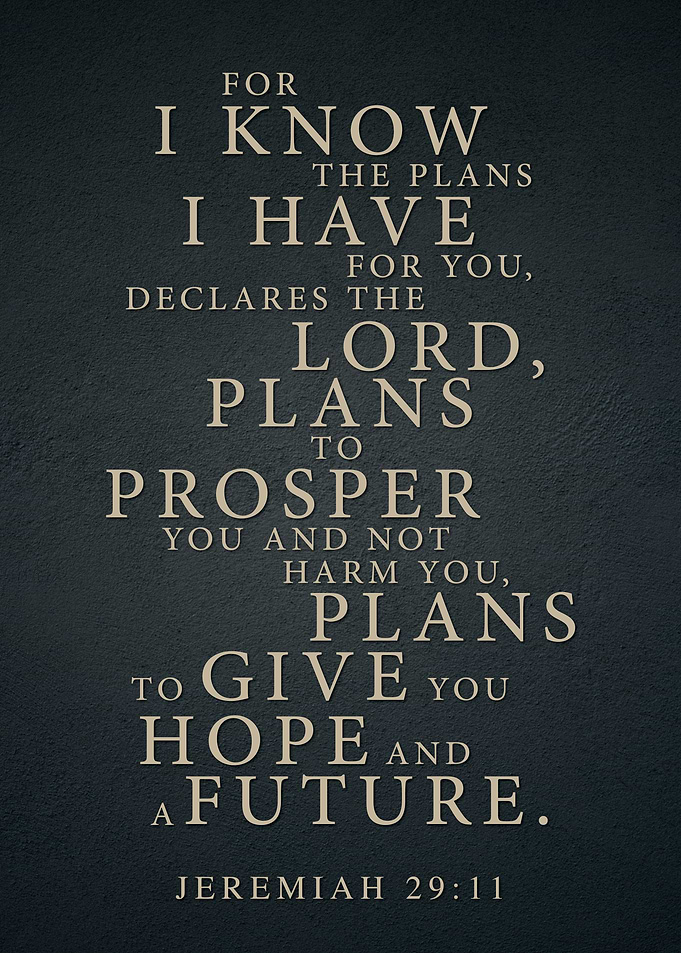 Jeremiah 29:11 Bible Verse Typography