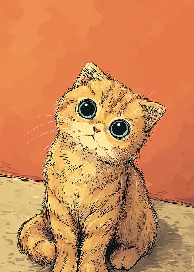 Cute Kitten with Big Eyes