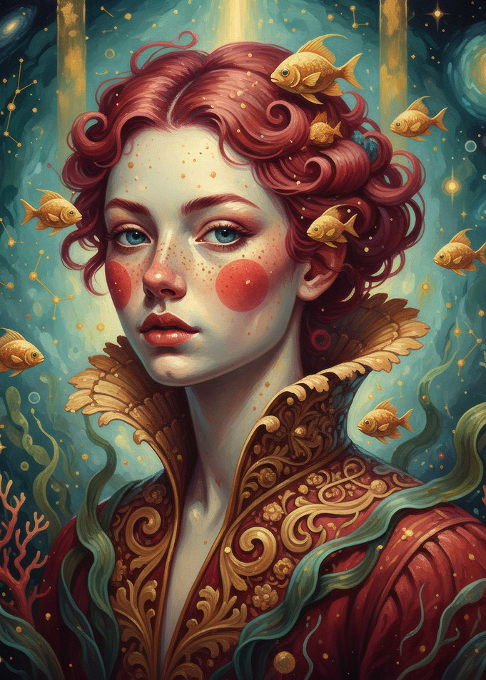Portrait of a Woman with Goldfish