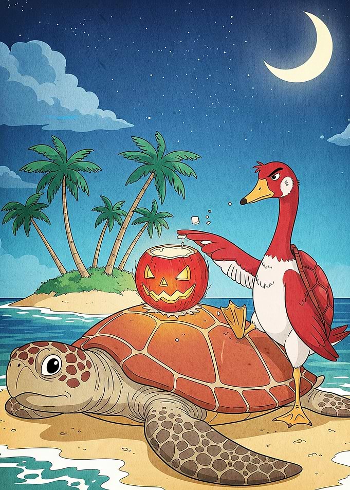 Halloween Turtle Goose Cartoon